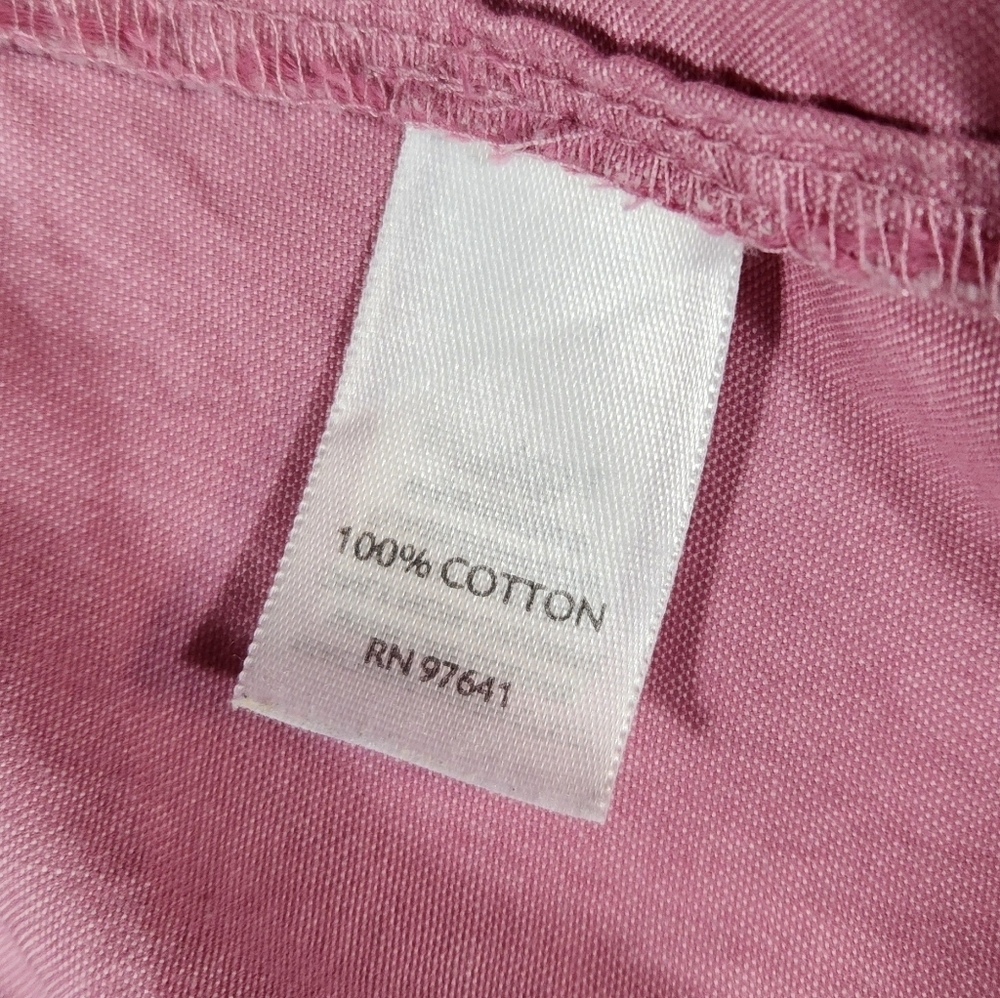 J. JILL Pink Dusty Rose Button Up Long Sleeve Top 100% Cotton Size Large Tall - Picture 6 of 6